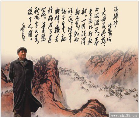 2014經(jīng)典毛澤東月歷定做-正對開彩金浮雕藝術(shù)紙月歷
