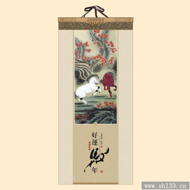 定制2014年馬年月歷-長(zhǎng)對(duì)開珠光藝術(shù)紙?jiān)職v